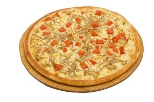 Pizza and italian kitchen. Studio. Close-up on white background. clipping Path photo