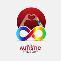 autista arco iris ocho infinito símbolo icono . mundo autismo conciencia día, comprensión amor concepto, mundo autismo espectro trastorno conciencia día, neurodiversidad consciente vector