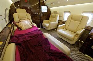 vip business interior jet avión foto