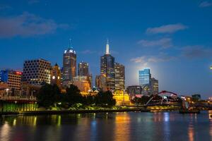 Cityscape image of Melbourne, during summer sunset. - 28 December 2012, Melbourne, Australia. photo