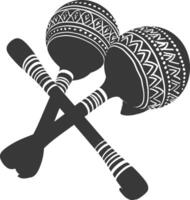 maracas instrument black color only vector