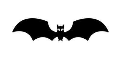 Víspera de Todos los Santos murciélago silueta sencillo negro aislado ilustración en blanco antecedentes. Víspera de Todos los Santos murciélago editable icono vector