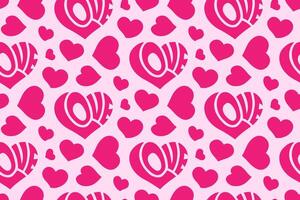 Pink Love Heart with Love Text Cut Out. Seamless Pattern. Great For Wrapping Paper, Textiles, and Valentines Day Decor vector
