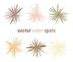 Set of color editable sharp spots. Nude pastel crystal circles. Gentle beige icons abstract shapes for your design vector