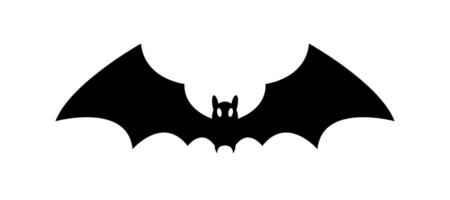 Halloween bat silhouette simple black isolated illustration on white background. Halloween bat editable icon for your design vector