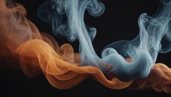 Smoke abstract background. Dense smoke forms clouds against dark backdrop, visual effects aesthetics, air dynamics. photo