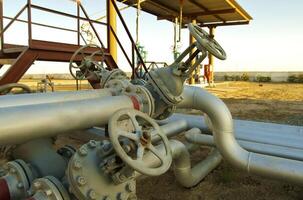 Pipes for the pumping oil photo