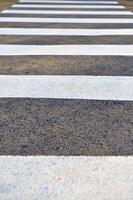 Pedestrian zebra crossing, close up photo