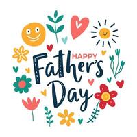 Happy Fathers Day Lettering for T-Shirt Design vector