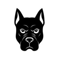 Boxer Face Silhouette Isolated on White vector