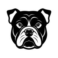 Bulldog Face Silhouette Isolated on White vector