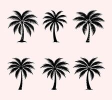 A Set of Palm Tree Silhouettes vector