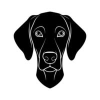 Labrador Retriever Face Silhouette Isolated on White vector