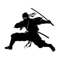 Ninja fighter graphics silhouette . vector