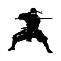 Ninja fighter graphics silhouette . vector