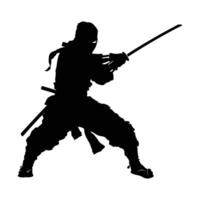 Ninja fighter graphics silhouette . vector