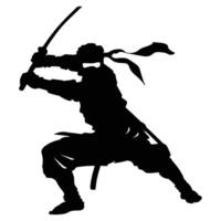 Ninja fighter graphics silhouette . vector