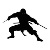 Ninja fighter graphics silhouette . vector