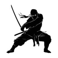 Ninja fighter graphics silhouette . vector