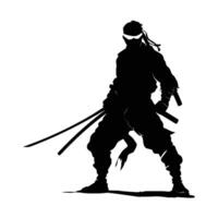 Ninja fighter graphics silhouette . vector