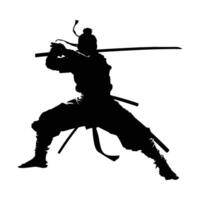 Ninja fighter graphics silhouette . vector