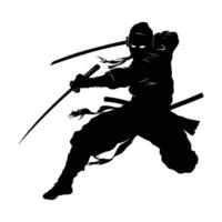 ninja combatiente gráficos silueta . vector