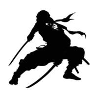 Ninja fighter graphics silhouette . vector