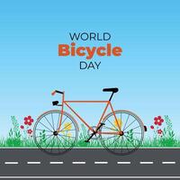 World Bicycle Day on June 3 Template for background with Poster banner and card flat design flat illustration vector