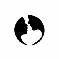 Couple Symbol Logo. Tattoo Design. Stencil Decal Illustration vector