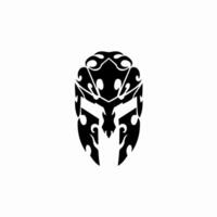 Spartan Helmet Logo. Tribal Tattoo Design. Stencil Decal Illustration vector