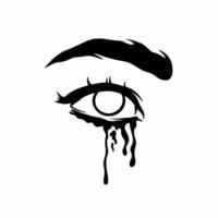 Eye Symbol Logo on White Background. Decal Tribal Tattoo Design. Stencil Flat Decal Illustration vector