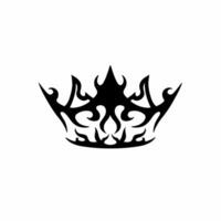 Crown Symbol Logo. Tattoo Design. Stencil Decal Illustration vector