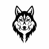 tribal lobo cabeza logo. tatuaje diseño. plantilla etiqueta ilustración vector