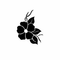 Flowers Symbol Logo. Tattoo Design. Stencil Decal Illustration vector