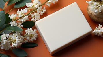 Jasmine flower soap bar extract clean skin photo