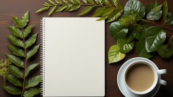 Minimalist lifestyle blank desk neutral paper copy space photo