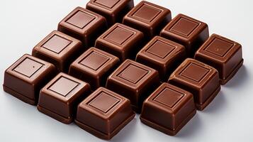 Chocolate bar cube sweet cocoa snack dessert isolated photo