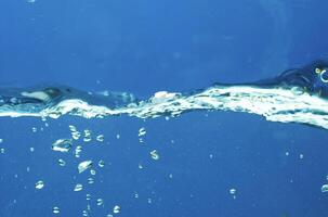 Fresh water with waves and bubbles photo