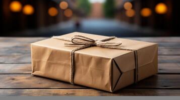 Brown package box gift carton delivery photo