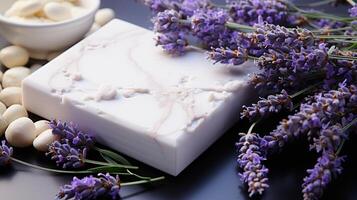 Soap bar lavender flower scent homemade photo