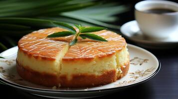 Pandanus cake tradition healthy bread snack dessert photo