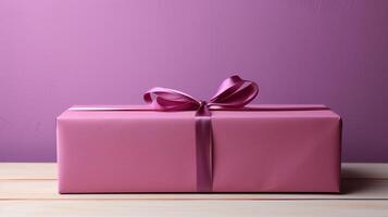 Pink package box gift with tape carton delivery photo