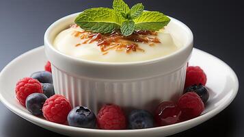 Japanese Souffle on bowl dessert cake on coffee time photo