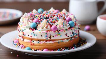 crema esponja pastel para fiesta celebracion foto