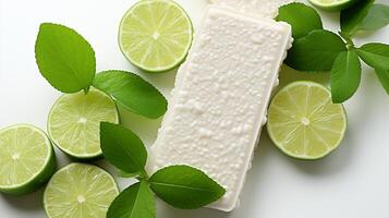 Soap bar lime fruit extract homemade photo