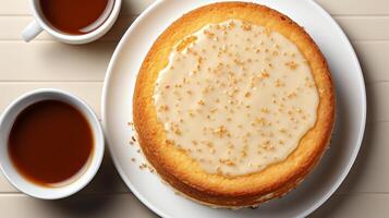 Vanilla sponge cake pastry sugar cream photo