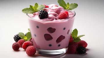 Raspberry pink smoothie juice fresh fruity dessert shake photo