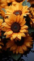 Sunflower yellow blooming flower seamless wallpaper photo