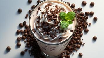 Chocolate smoothie milkshake energy drink snack breakfast photo