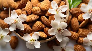 Almond nuts vegetable protein healthy food photo